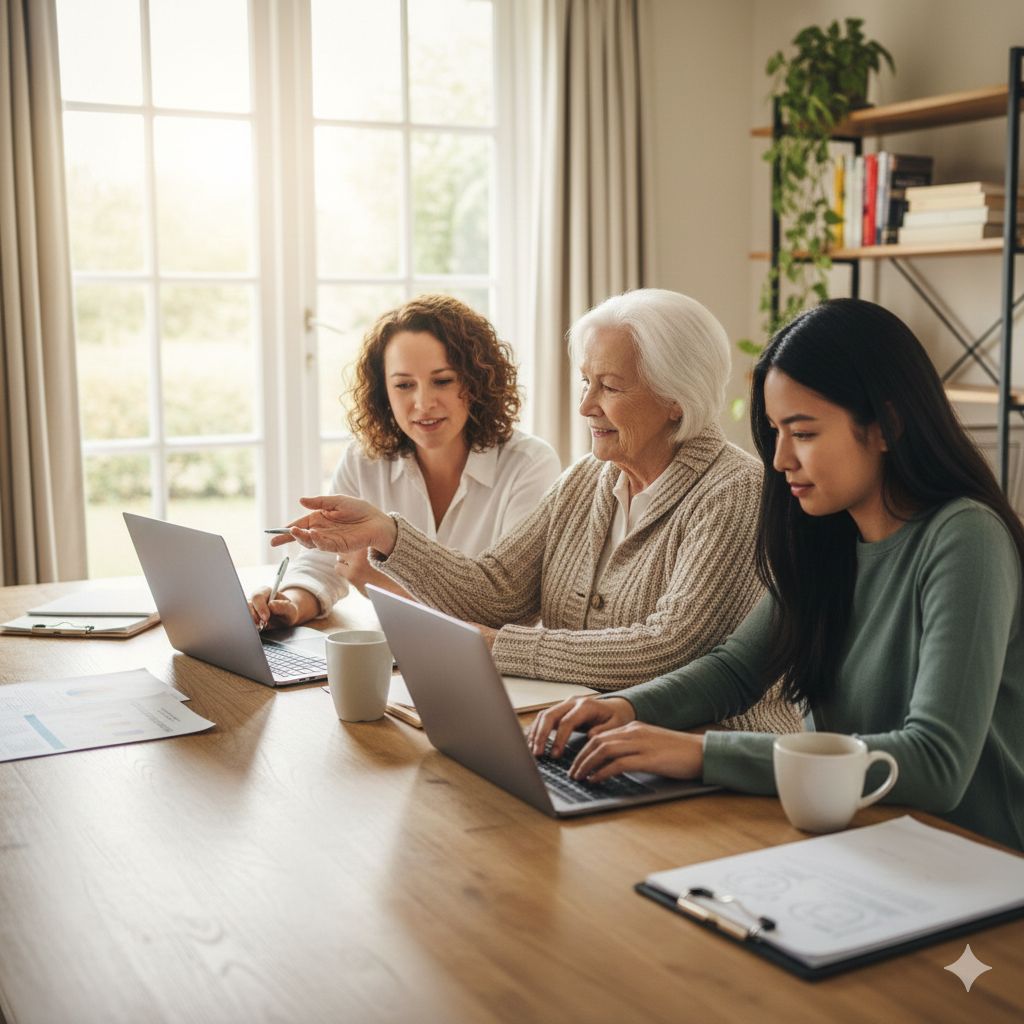 Mujeres trabajando en comunidad